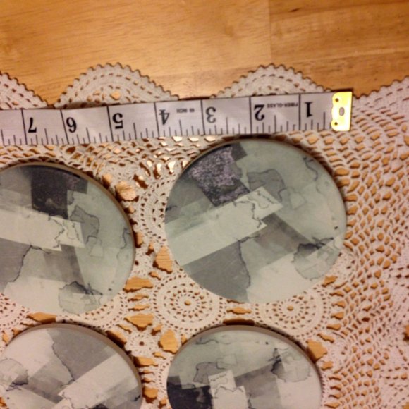 Abstract artisan coaster set - Picture 4 of 5